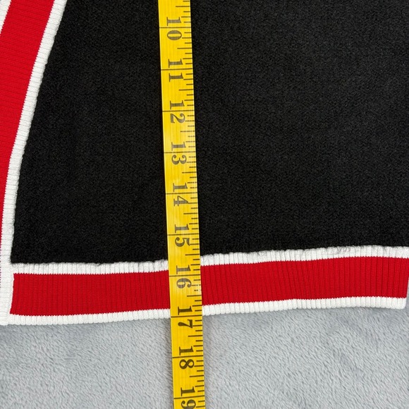 Alice + Olivia Women's Juana Tipped Stripe Crop‎ Cardigan Black/ Red Size XL NEW - Picture 14 of 14